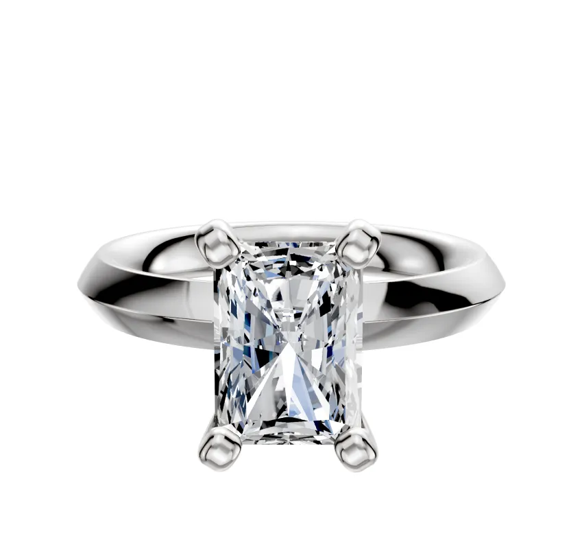 Platinum 4 Prong Classic Knife Edge 3.0mm Engagement Ring sold by Promise By Effy