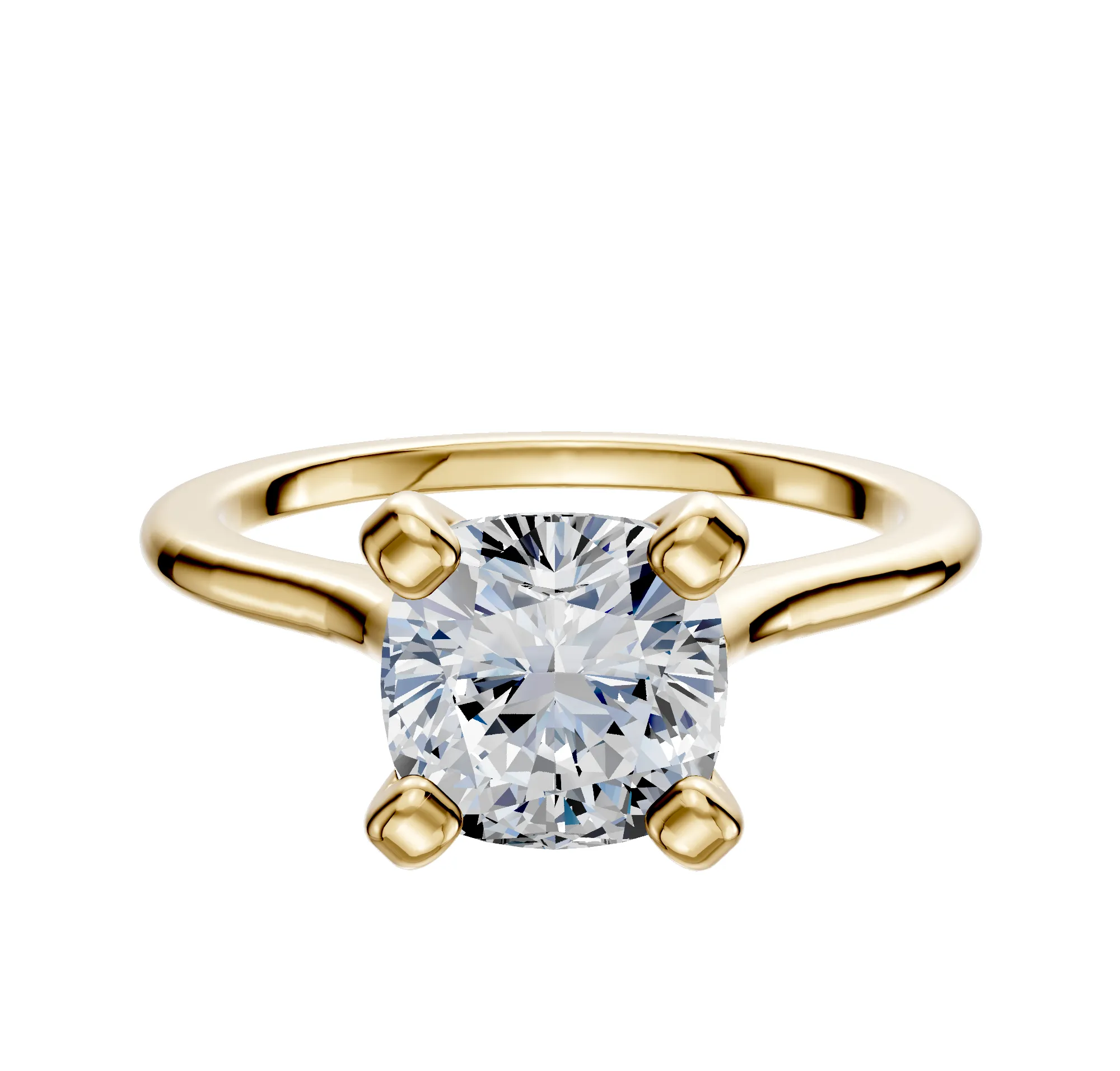 18K Yellow Gold 4 Prong Cathedral Dome 1.5mm Engagement Ring sold by Promise By Effy