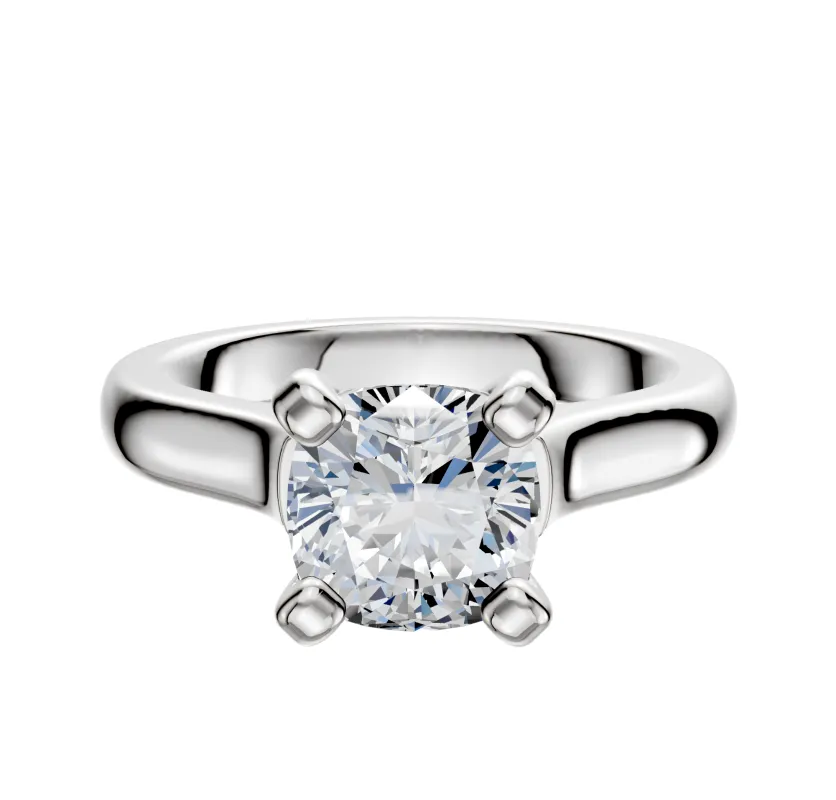 18K White Gold 4 Prong Cathedral Dome 3.0mm Engagement Ring sold by Promise By Effy