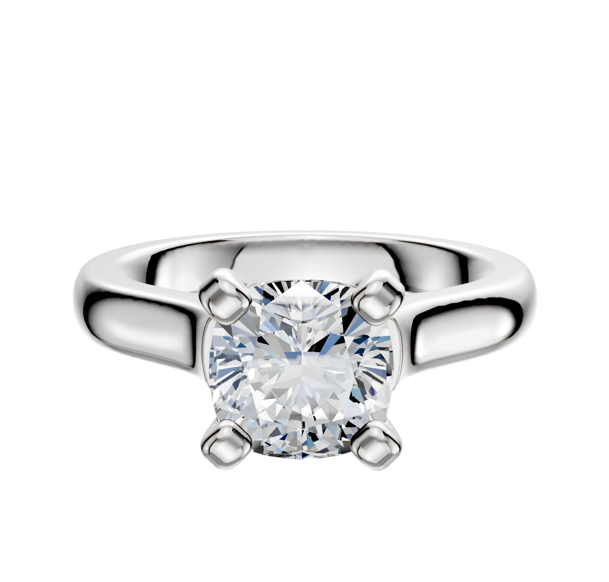 Platinum 4 Prong Cathedral Dome 3.0mm Engagement Ring sold by Promise By Effy