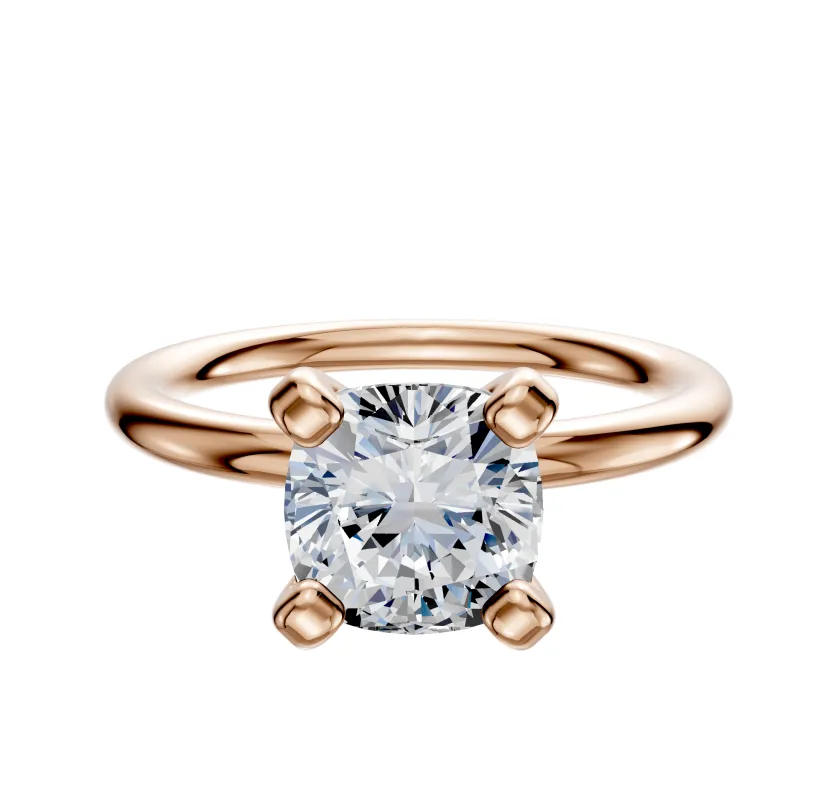 14K Rose Gold 4 Prong Classic Dome 2.0mm Engagement Ring sold by Promise By Effy