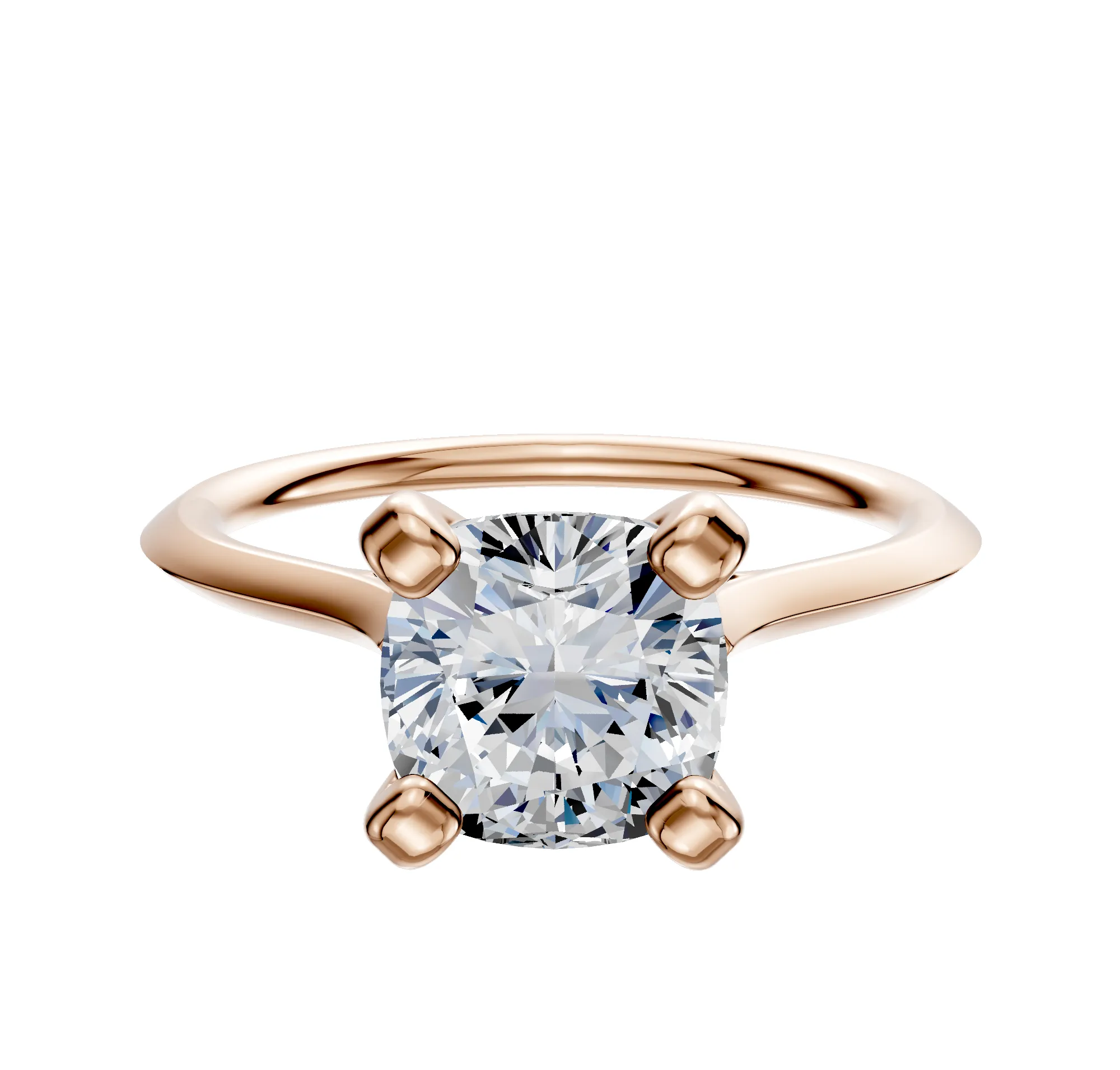 18K Rose Gold 4 Prong Cathedral Knife Edge 1.5mm Engagement Ring sold by Promise By Effy