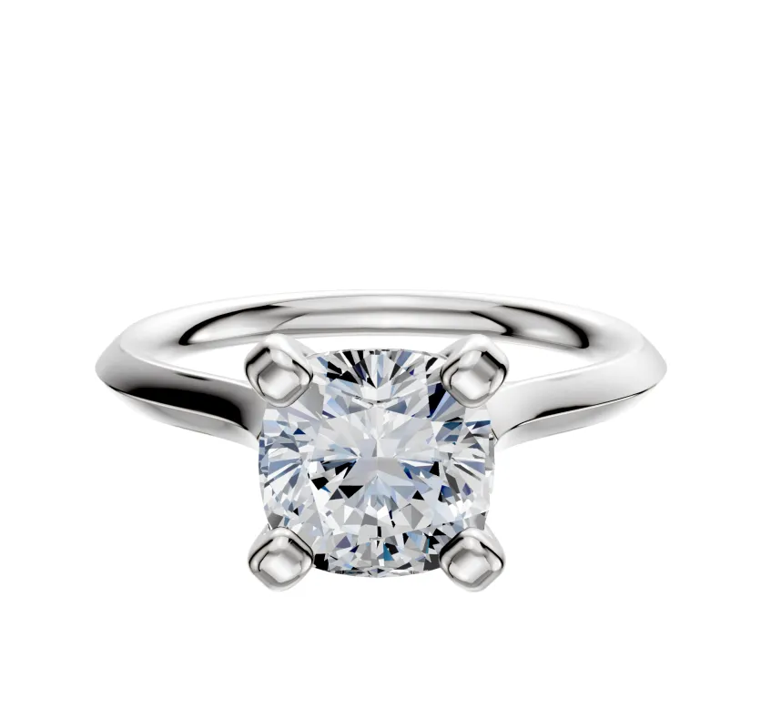 14K White Gold 4 Prong Cathedral Knife Edge 2.0mm Engagement Ring sold by Promise By Effy