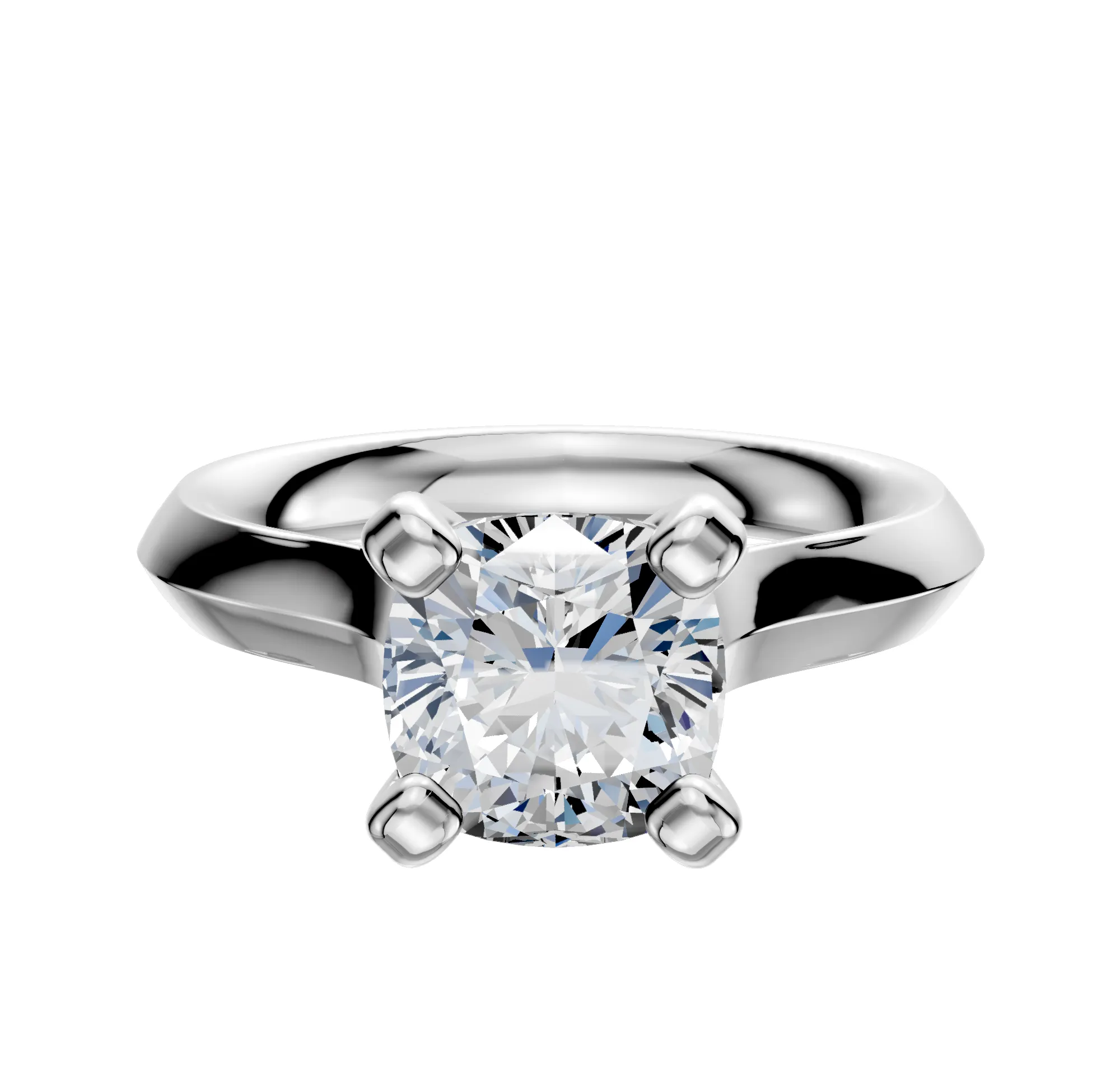 Platinum 4 Prong Cathedral Knife Edge 3.0mm Engagement Ring sold by Promise By Effy