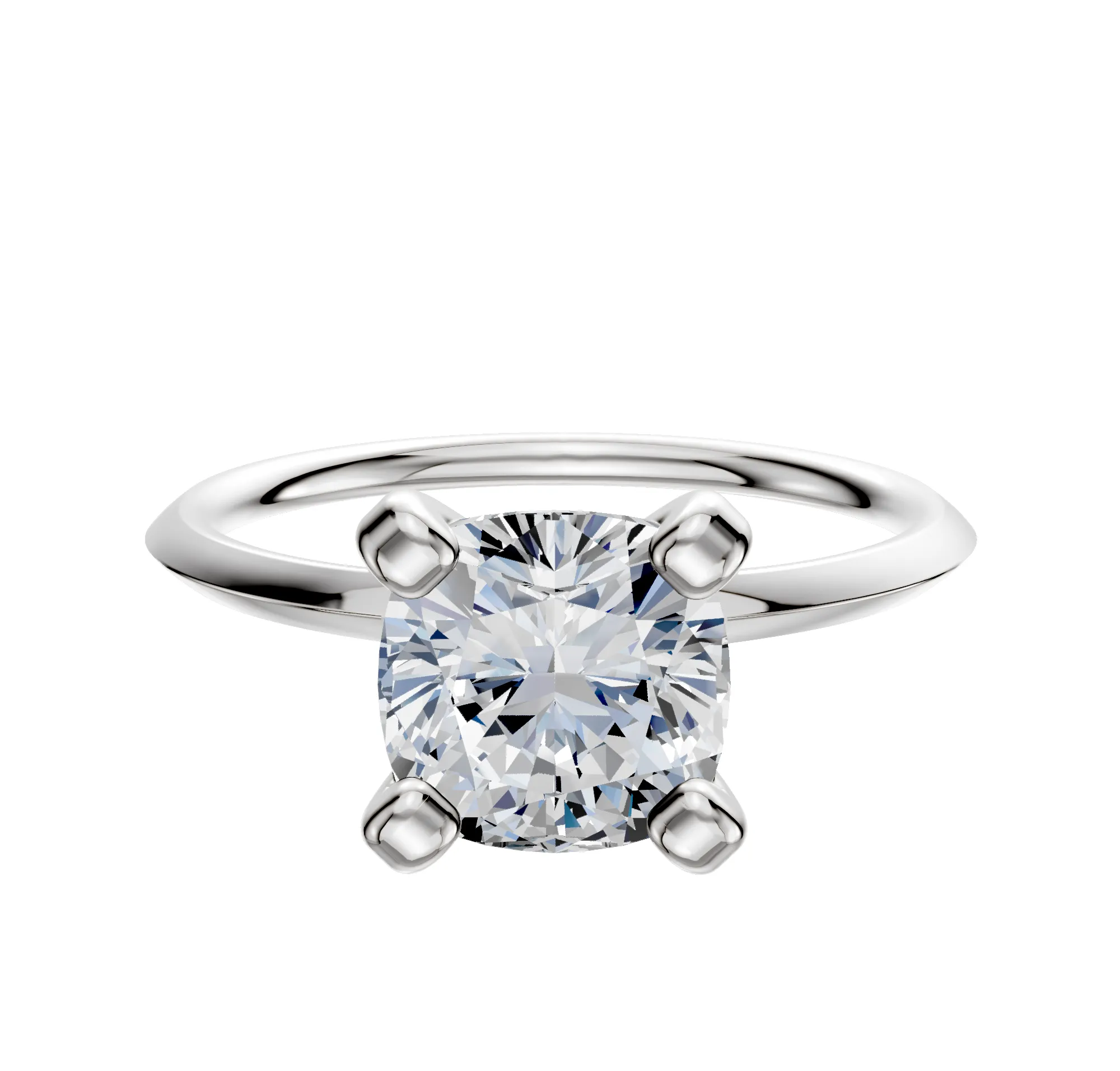 Platinum 4 Prong Classic Knife Edge 1.5mm Engagement Ring sold by Promise By Effy