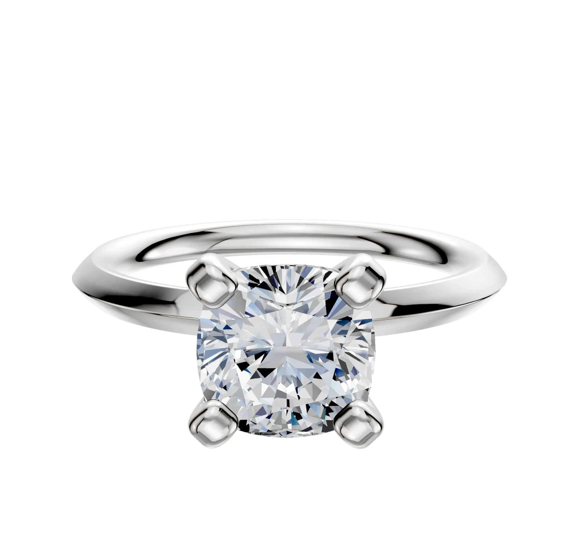 Platinum 4 Prong Classic Knife Edge 2.0mm Engagement Ring sold by Promise By Effy