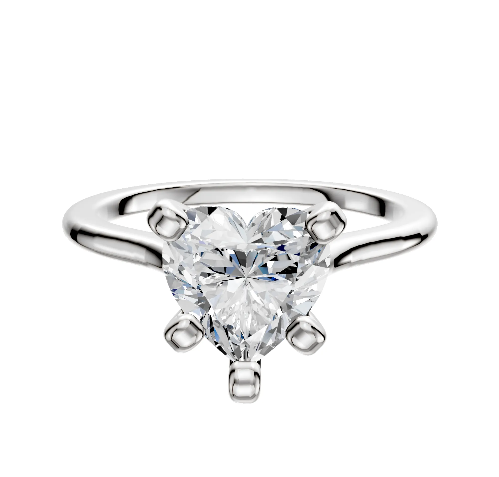 18K White Gold 4 Prong Cathedral Dome 1.5mm Engagement Ring sold by Promise By Effy