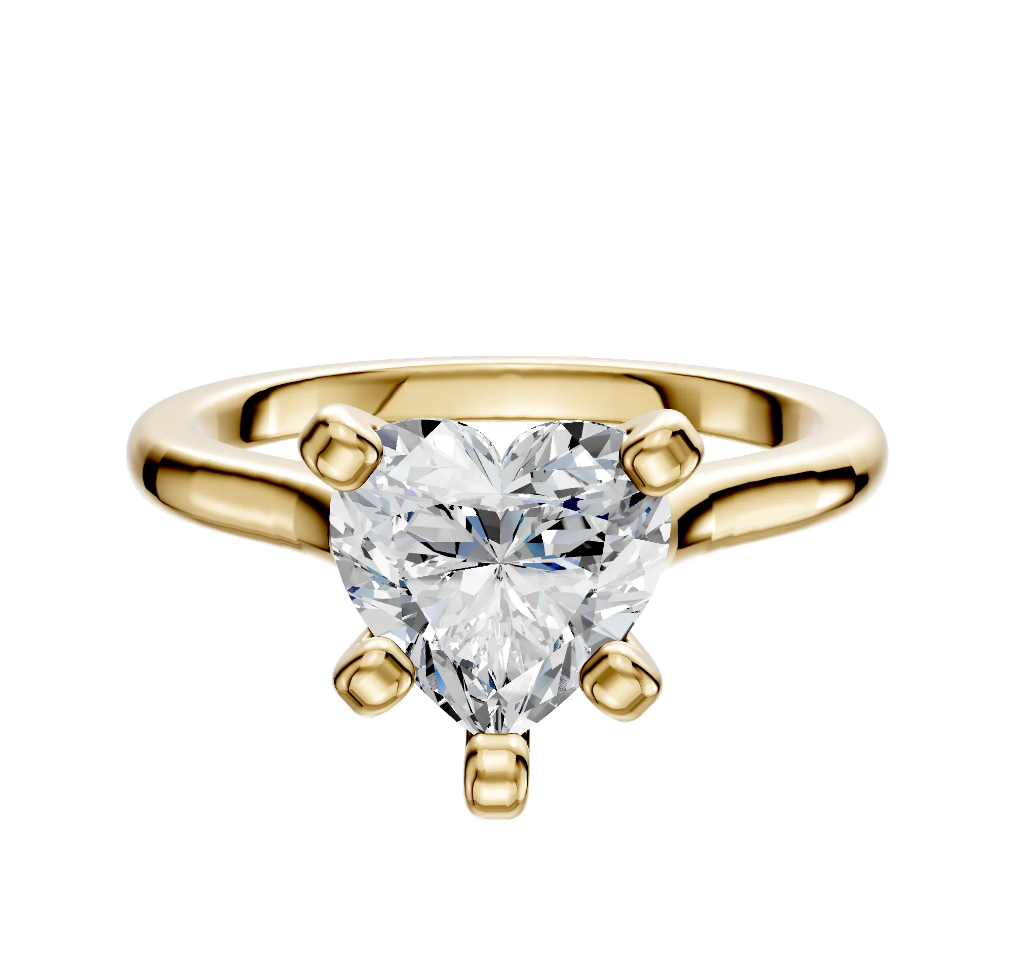14K Yellow Gold 4 Prong Cathedral Dome 2.0mm Engagement Ring sold by Promise By Effy