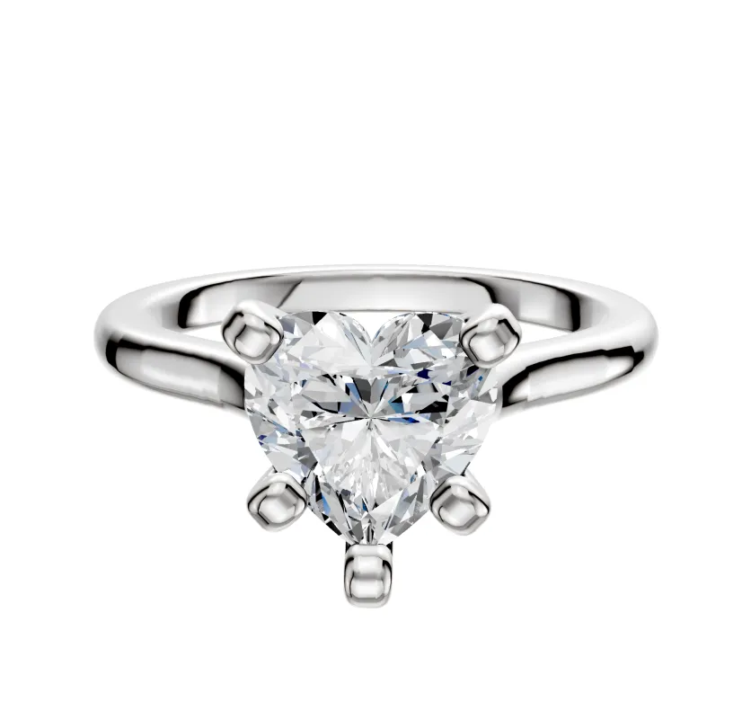 18K White Gold 4 Prong Cathedral Dome 2.0mm Engagement Ring sold by Promise By Effy