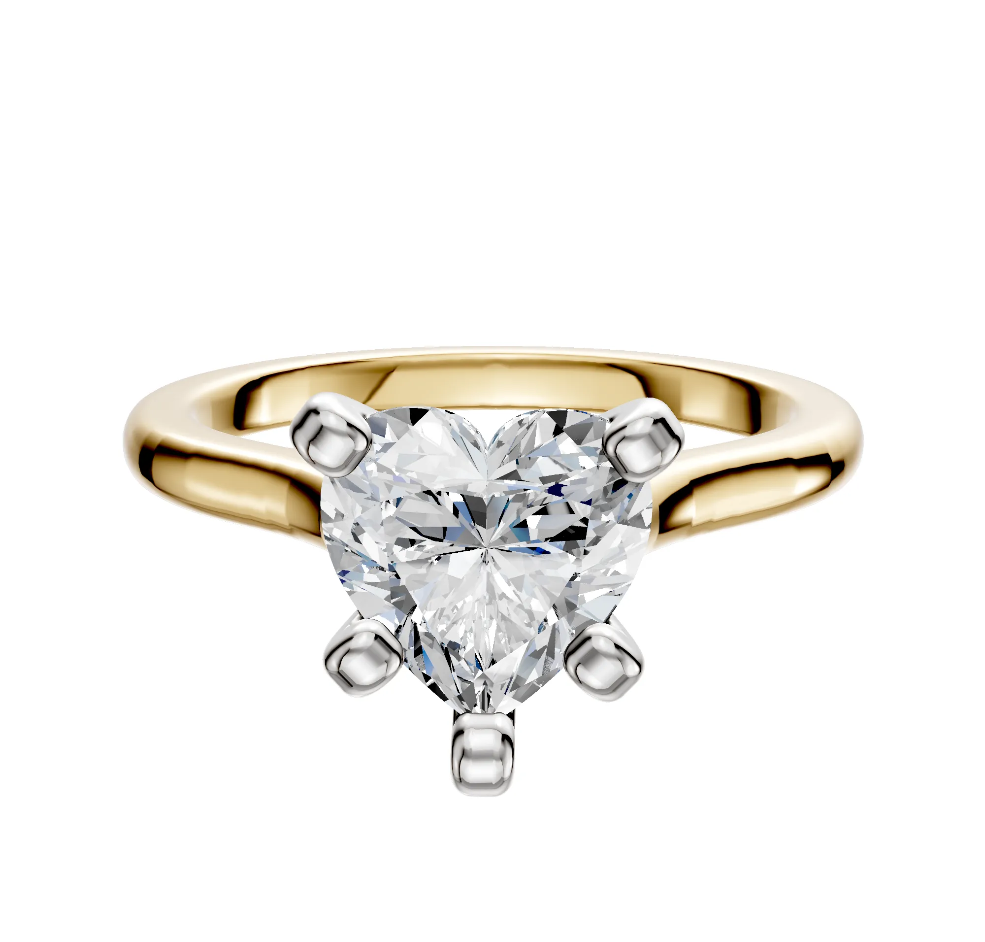 18K Two Tone 4 Prong Cathedral Dome 2.0mm Engagement Ring sold by Promise By Effy