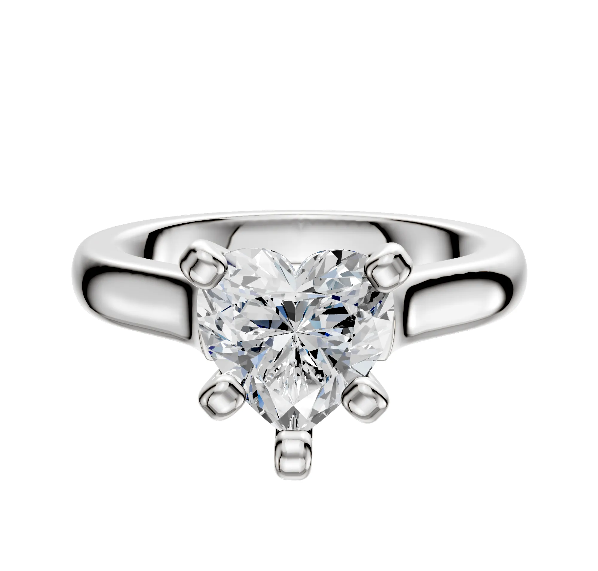 Platinum 4 Prong Cathedral Dome 3.0mm Engagement Ring sold by Promise By Effy
