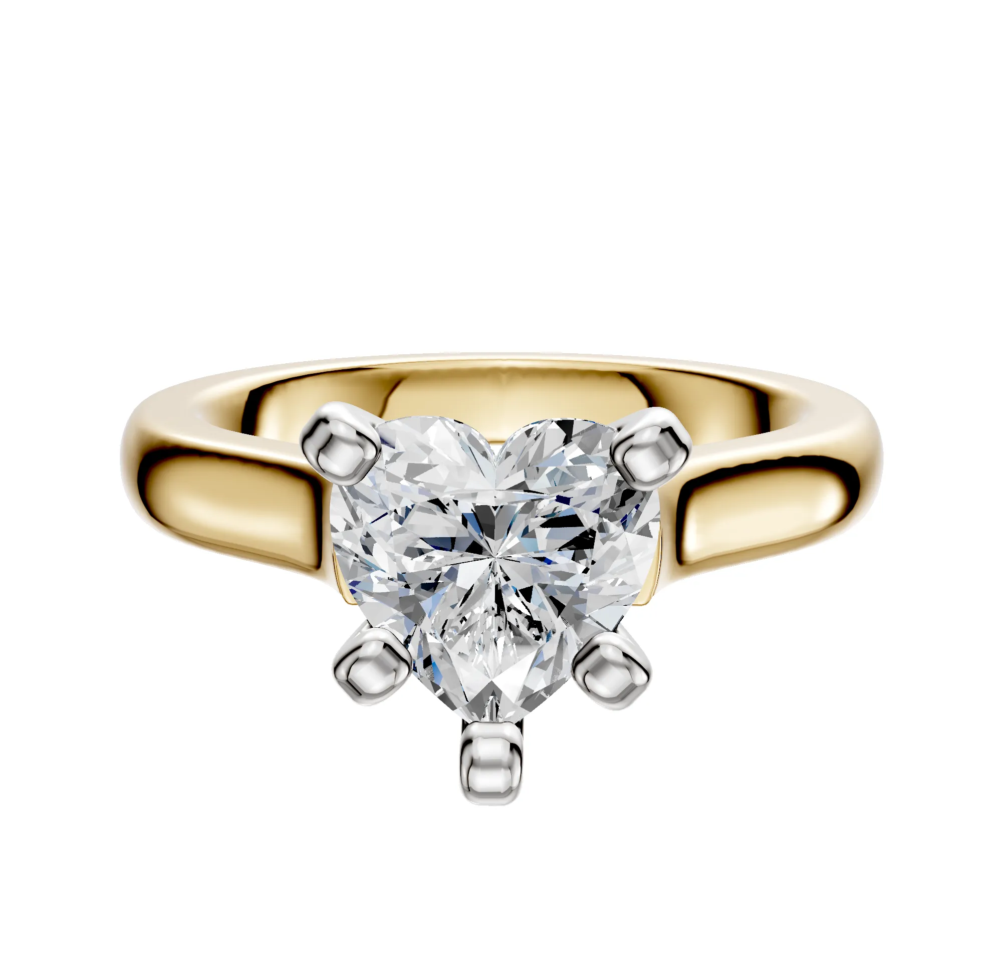 18K Two Tone 4 Prong Cathedral Dome 3.0mm Engagement Ring sold by Promise By Effy