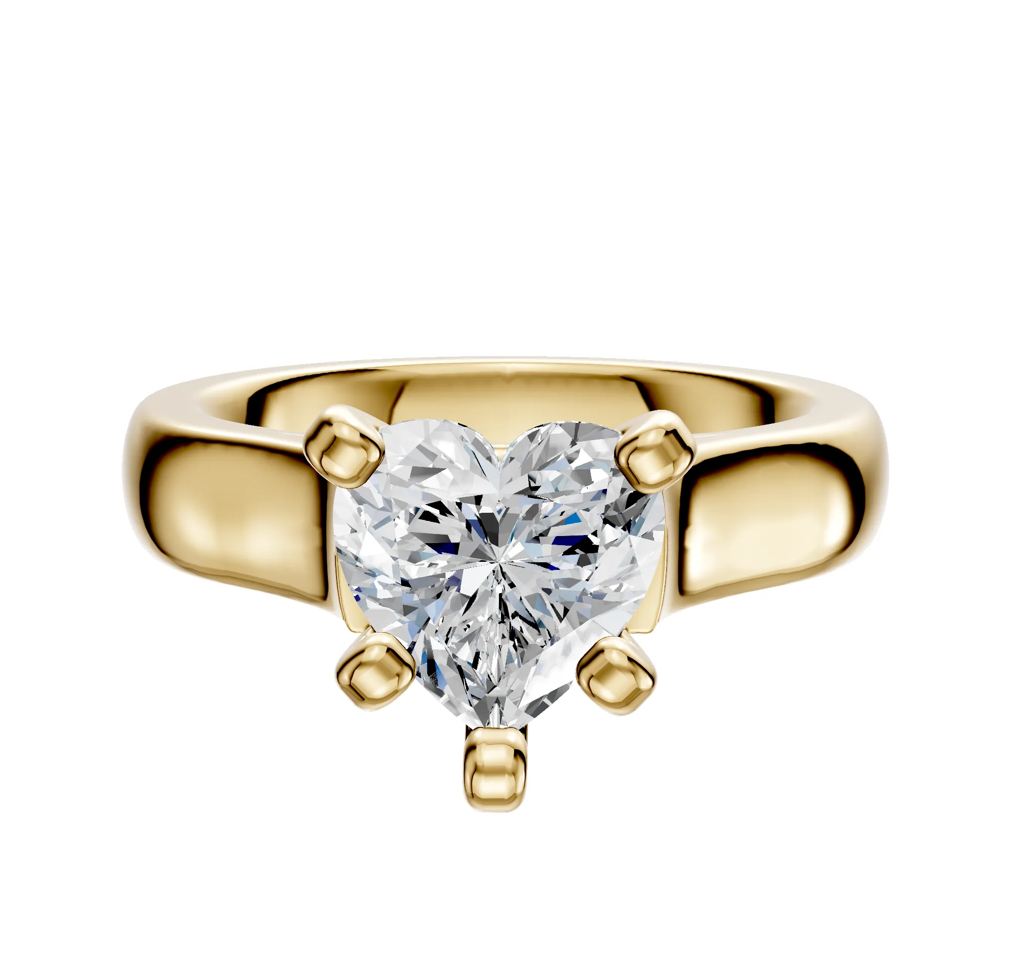 14K Yellow Gold 4 Prong Cathedral Dome 4.0mm Engagement Ring sold by Promise By Effy