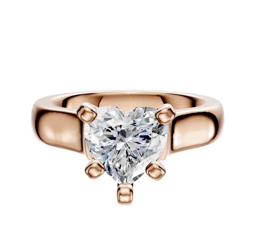 14K Rose Gold 4 Prong Cathedral Dome 4.0mm Engagement Ring sold by Promise By Effy