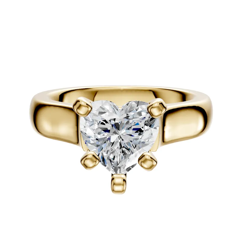 18K Yellow Gold 4 Prong Cathedral Dome 4.0mm Engagement Ring sold by Promise By Effy