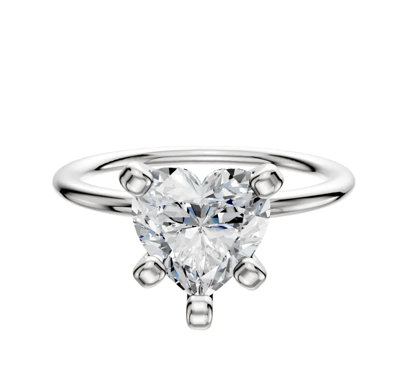 14K White Gold 4 Prong Classic Dome 1.5mm Engagement Ring sold by Promise By Effy