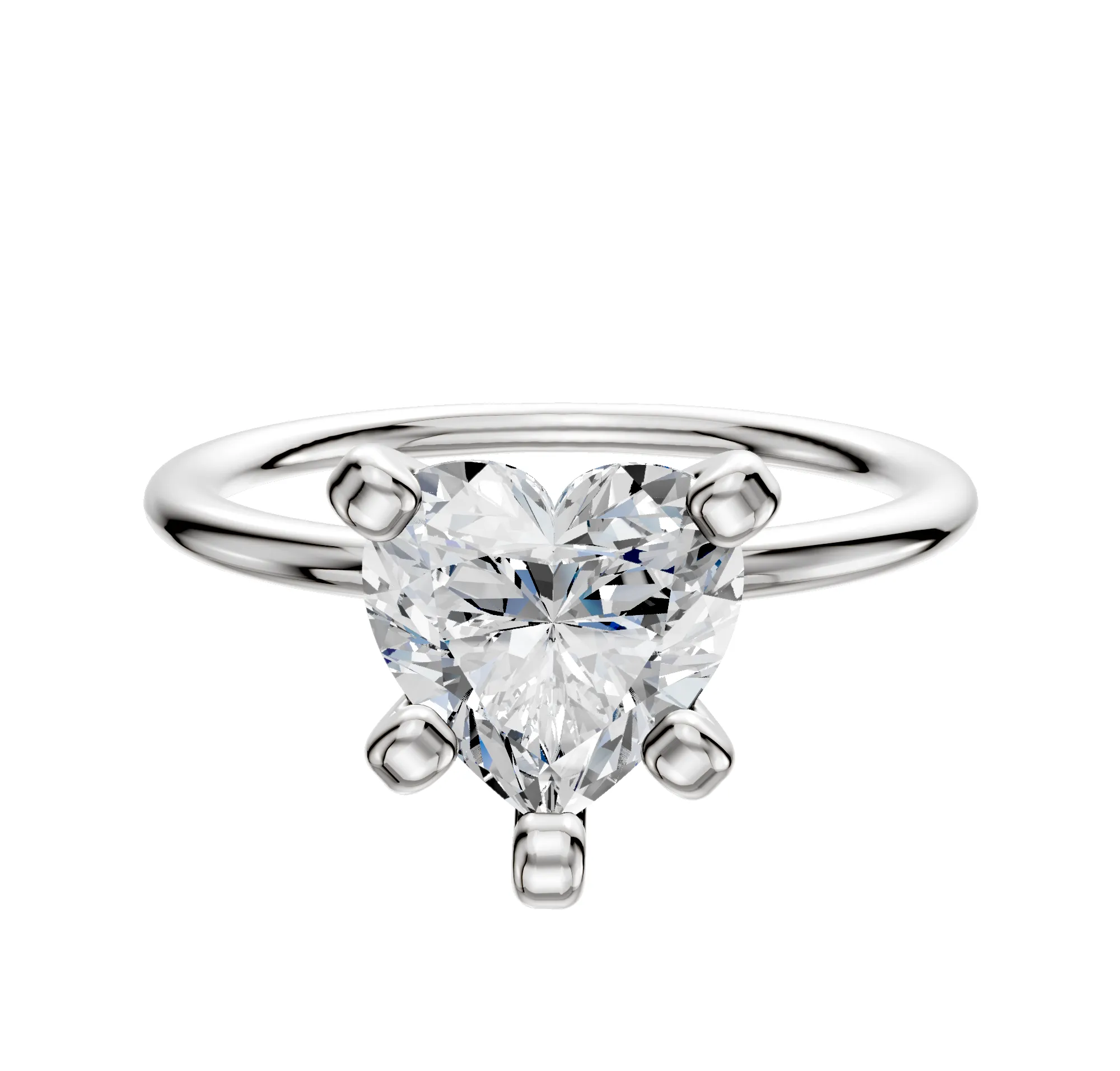 18K White Gold 4 Prong Classic Dome 1.5mm Engagement Ring sold by Promise By Effy