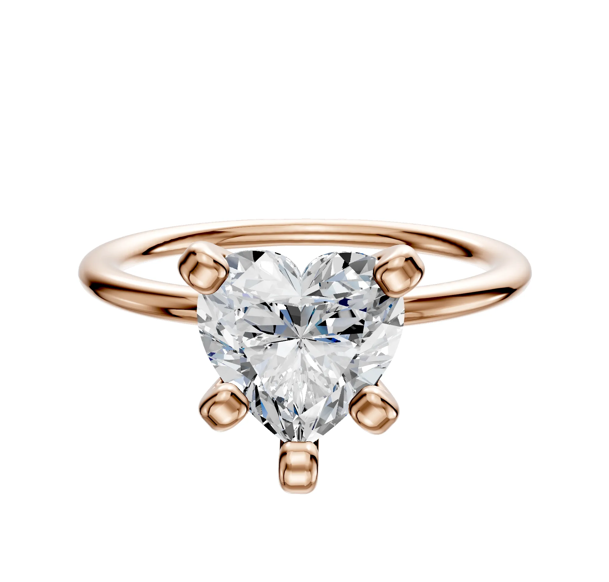 18K Rose Gold 4 Prong Classic Dome 1.5mm Engagement Ring sold by Promise By Effy
