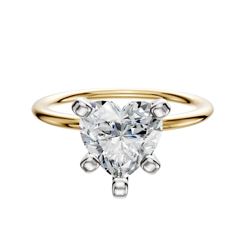 18K Two Tone 4 Prong Classic Dome 1.5mm Engagement Ring sold by Promise By Effy