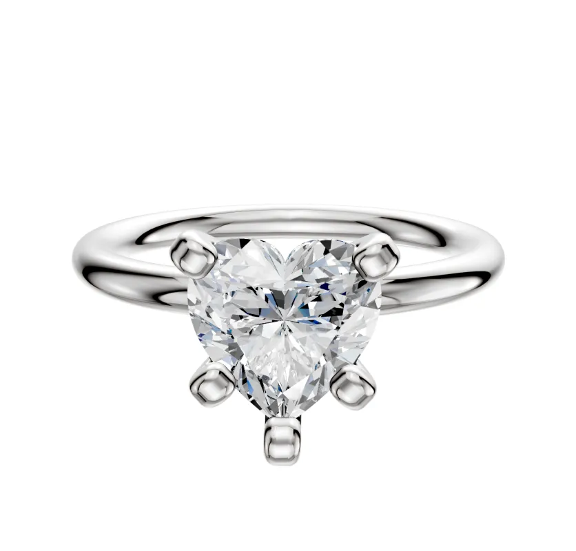 14K White Gold 4 Prong Classic Dome 2.0mm Engagement Ring sold by Promise By Effy