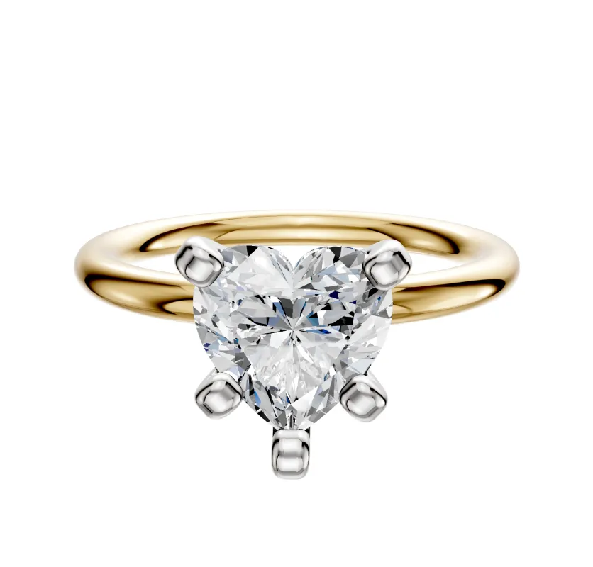 14K Two Tone 4 Prong Classic Dome 2.0mm Engagement Ring sold by Promise By Effy
