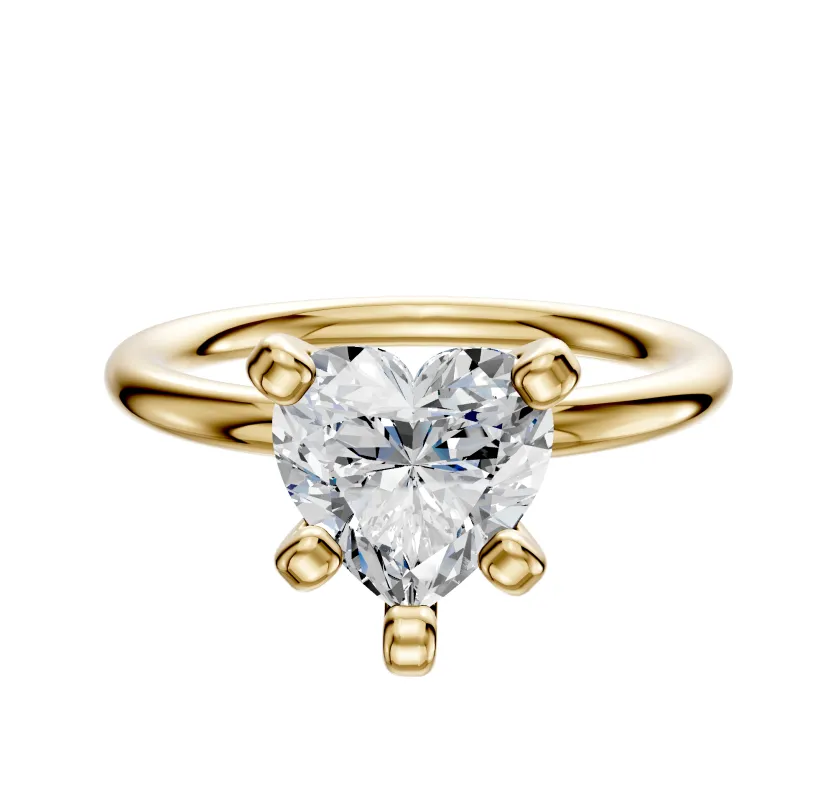 18K Yellow Gold 4 Prong Classic Dome 2.0mm Engagement Ring sold by Promise By Effy