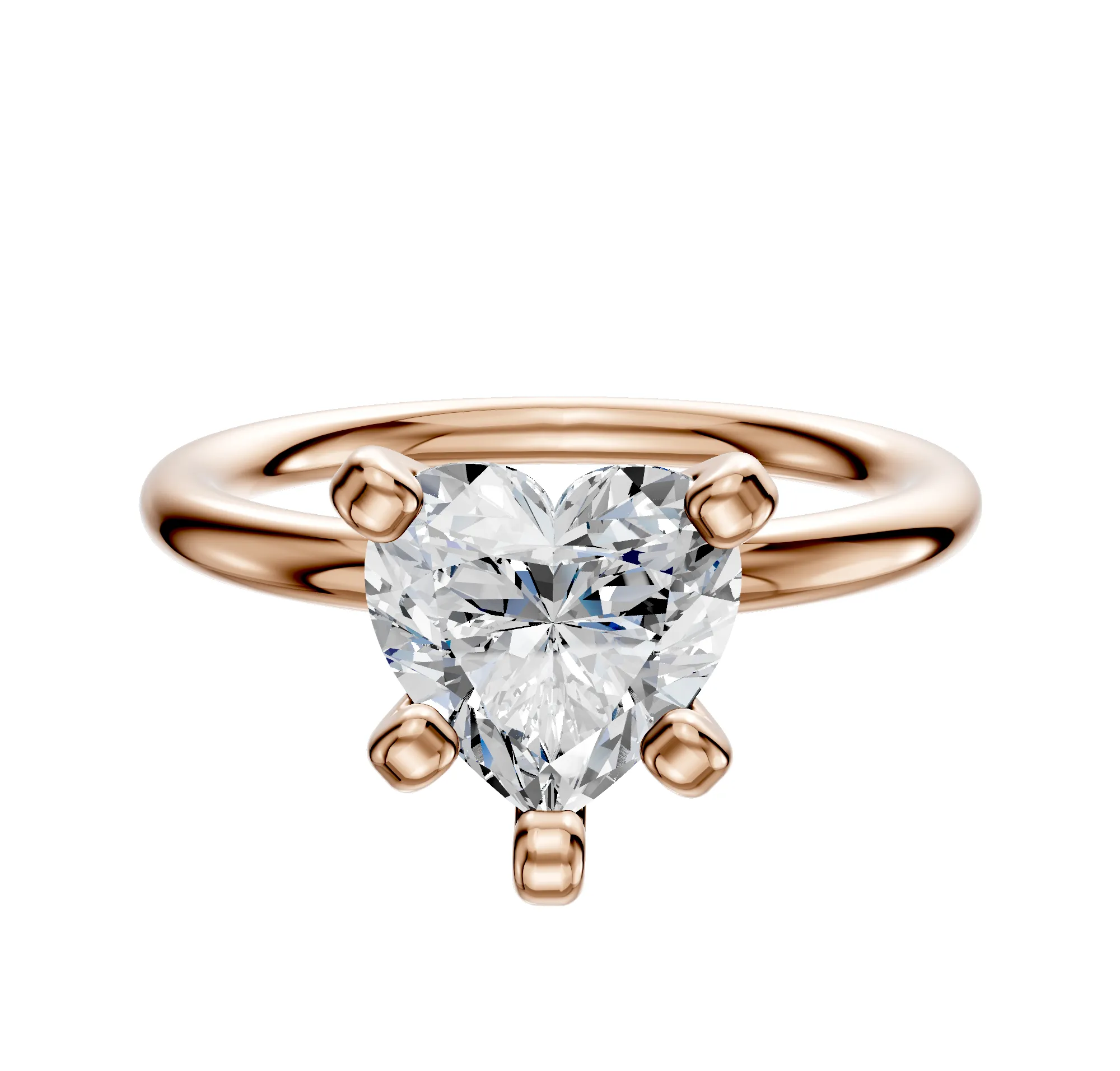 18K Rose Gold 4 Prong Classic Dome 2.0mm Engagement Ring sold by Promise By Effy