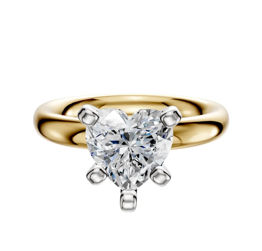14K Two Tone 4 Prong Classic Dome 3.0mm Engagement Ring sold by Promise By Effy