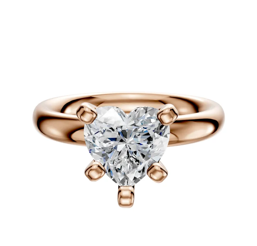 14K Rose Gold 4 Prong Classic Dome 3.0mm Engagement Ring sold by Promise By Effy