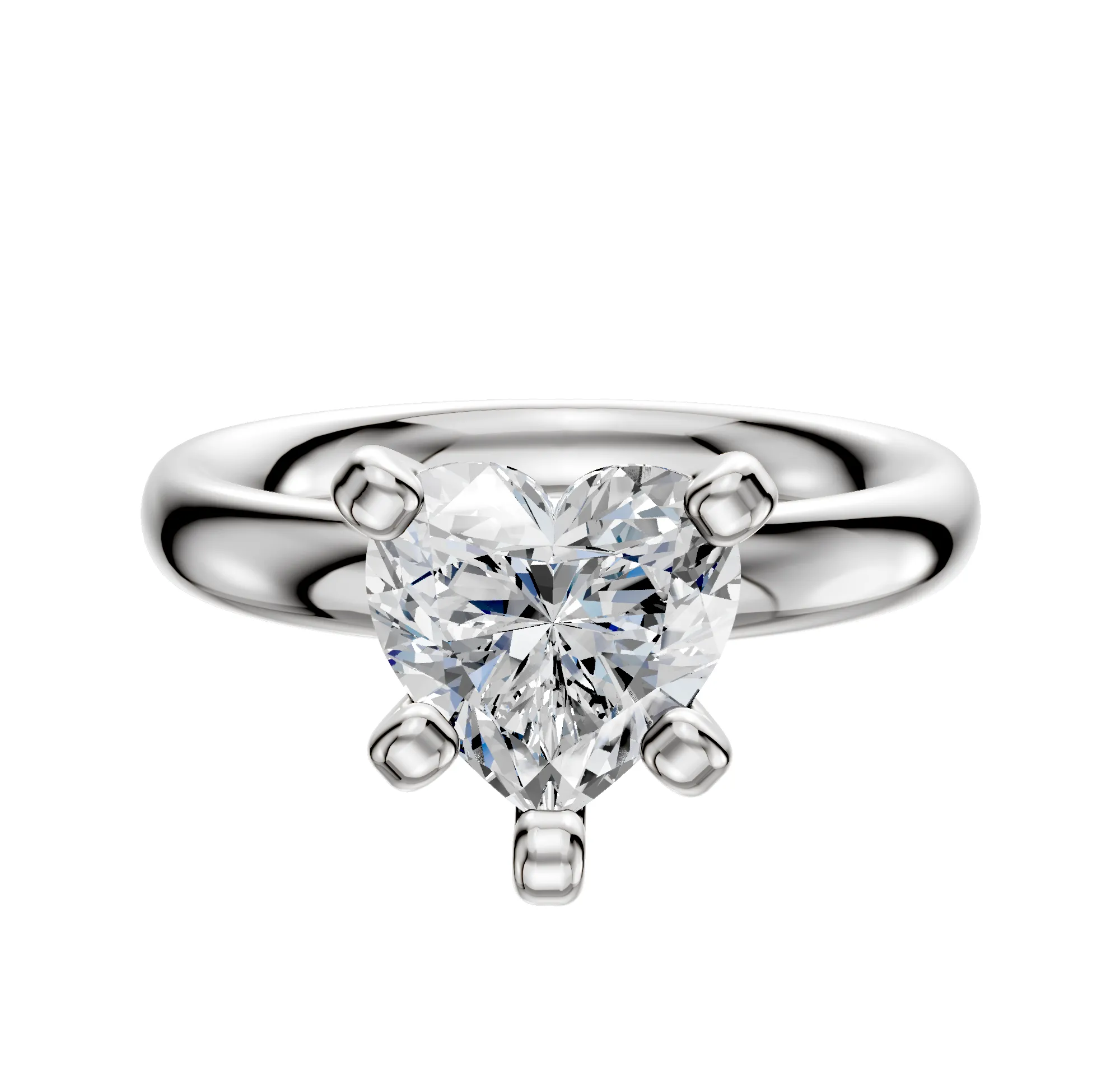 18K White Gold 4 Prong Classic Dome 3.0mm Engagement Ring sold by Promise By Effy