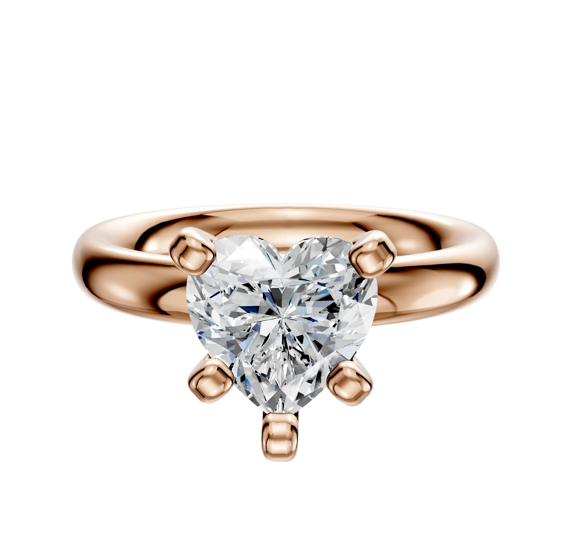 18K Rose Gold 4 Prong Classic Dome 3.0mm Engagement Ring sold by Promise By Effy
