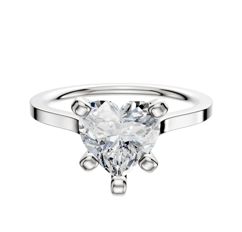 14K White Gold 4 Prong Cathedral Flat 1.5mm Engagement Ring sold by Promise By Effy