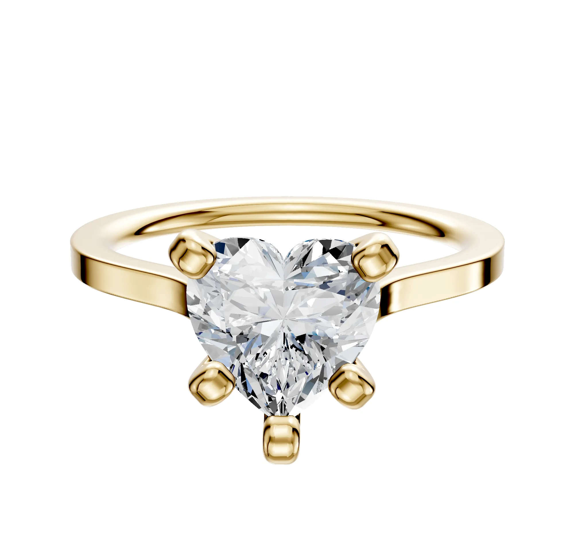 18K Yellow Gold 4 Prong Cathedral Flat 1.5mm Engagement Ring sold by Promise By Effy