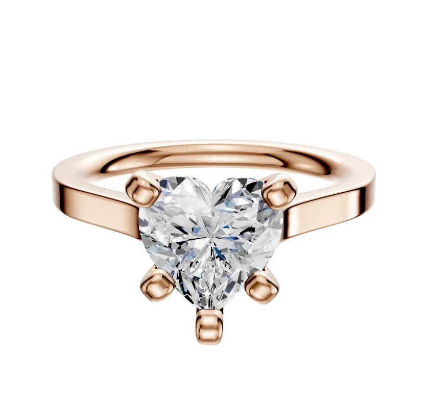 14K Rose Gold 4 Prong Cathedral Flat 2.0mm Engagement Ring sold by Promise By Effy