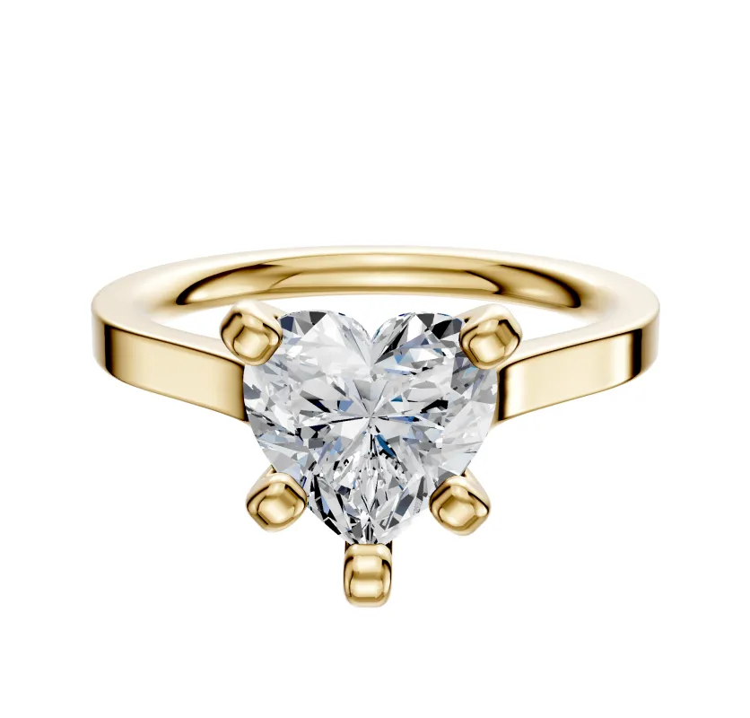 18K Yellow Gold 4 Prong Cathedral Flat 2.0mm Engagement Ring sold by Promise By Effy
