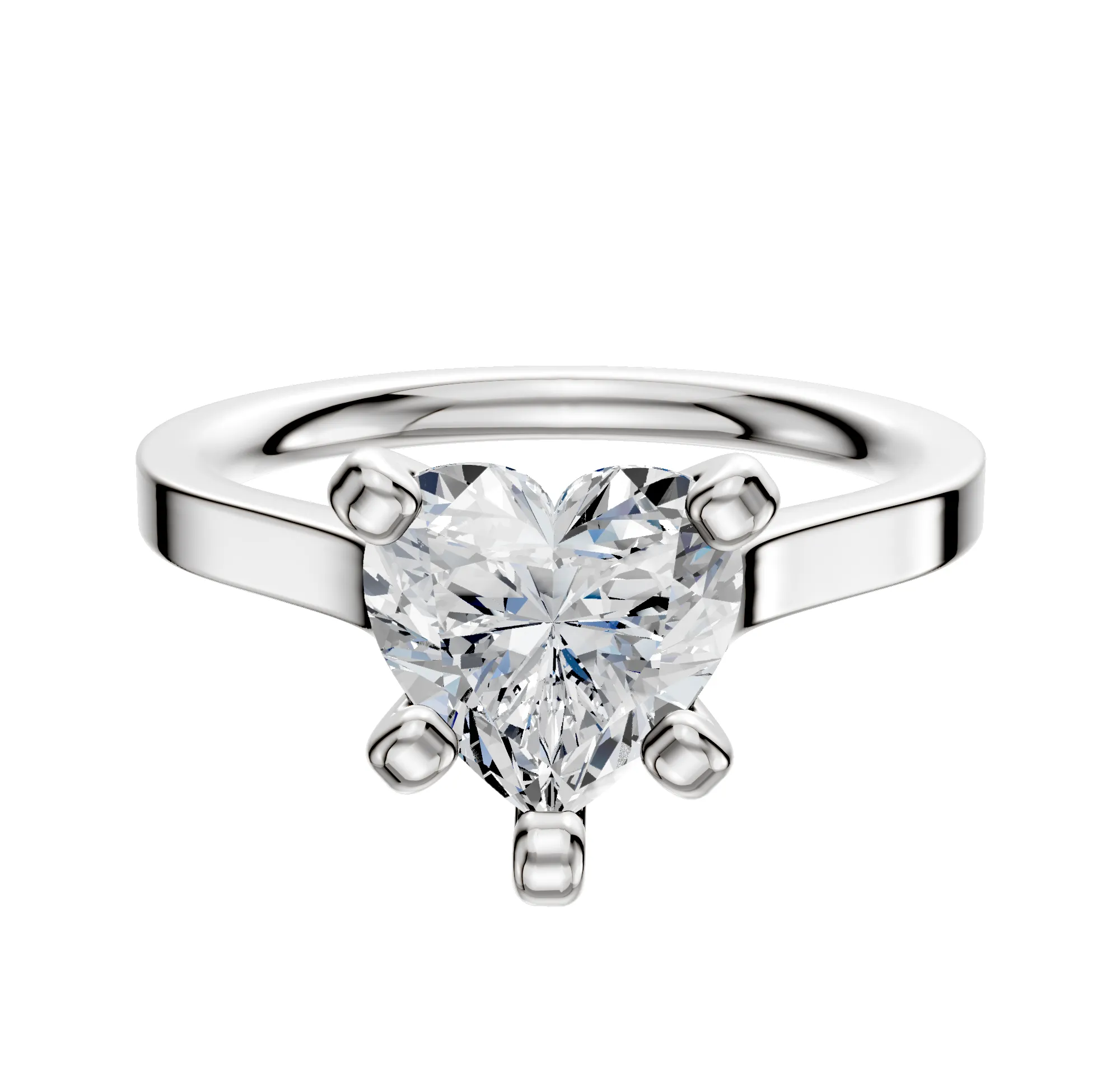 18K White Gold 4 Prong Cathedral Flat 2.0mm Engagement Ring sold by Promise By Effy