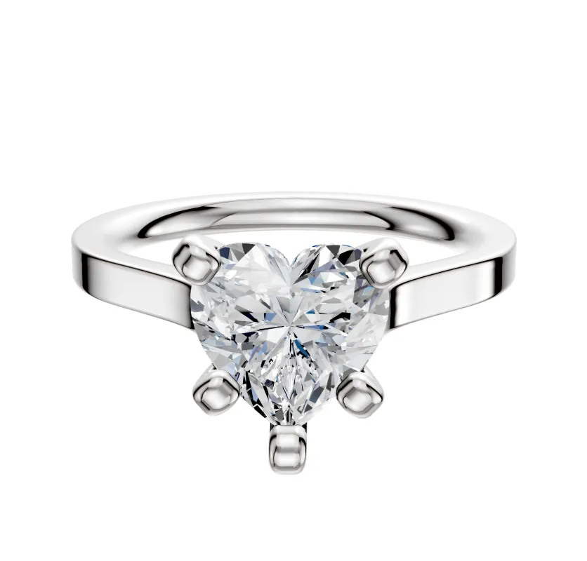 Platinum 4 Prong Cathedral Flat 2.0mm Engagement Ring sold by Promise By Effy