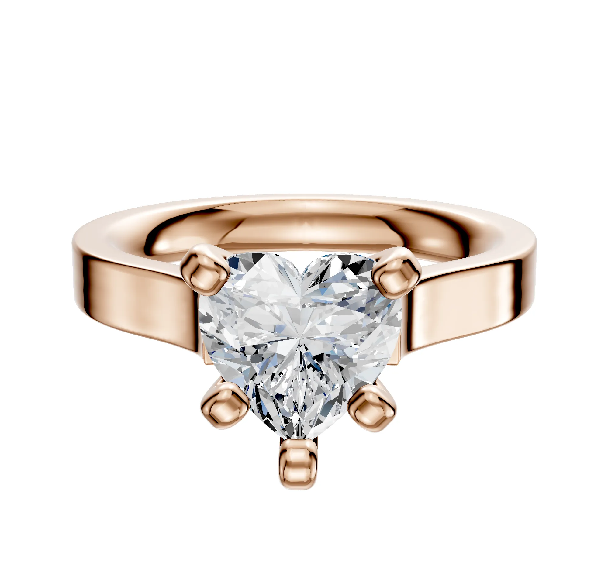 18K Rose Gold 4 Prong Cathedral Flat 3.0mm Engagement Ring sold by Promise By Effy
