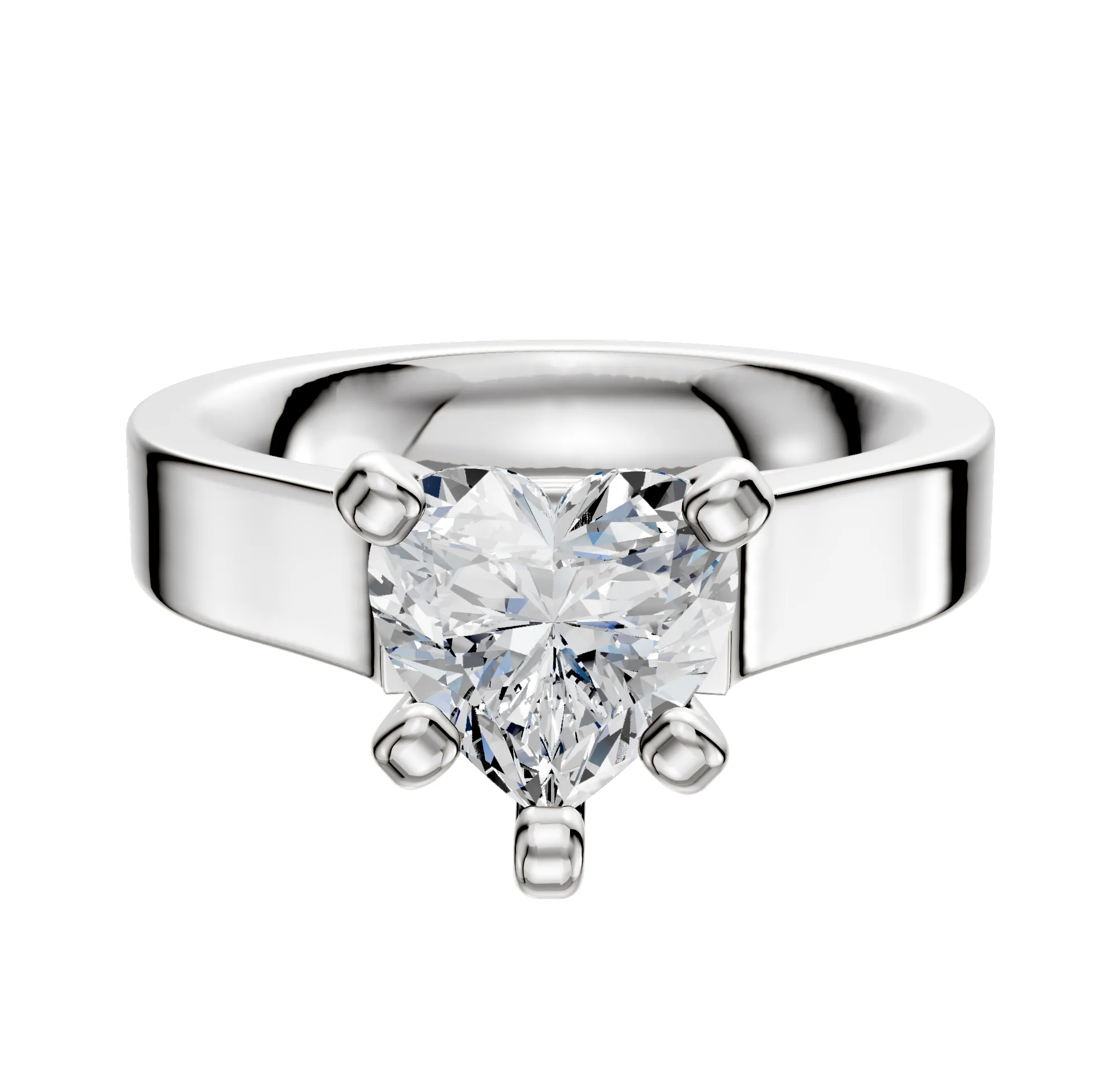 18K White Gold 4 Prong Cathedral Flat 4.0mm Engagement Ring sold by Promise By Effy