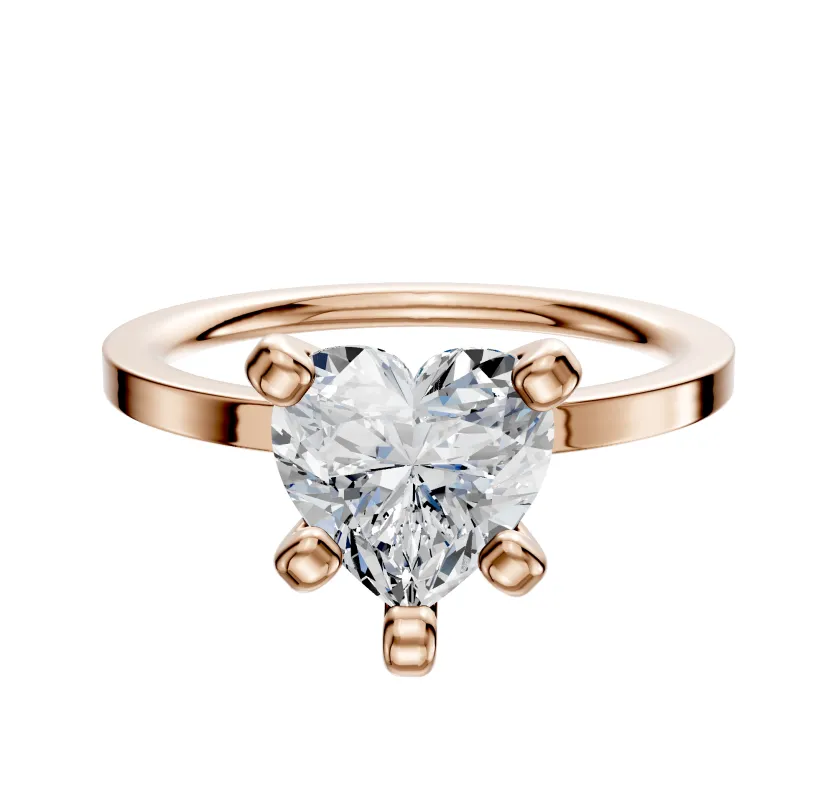 14K Rose Gold 4 Prong Classic Flat 1.5mm Engagement Ring sold by Promise By Effy