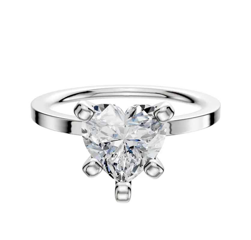 18K White Gold 4 Prong Classic Flat 1.5mm Engagement Ring sold by Promise By Effy