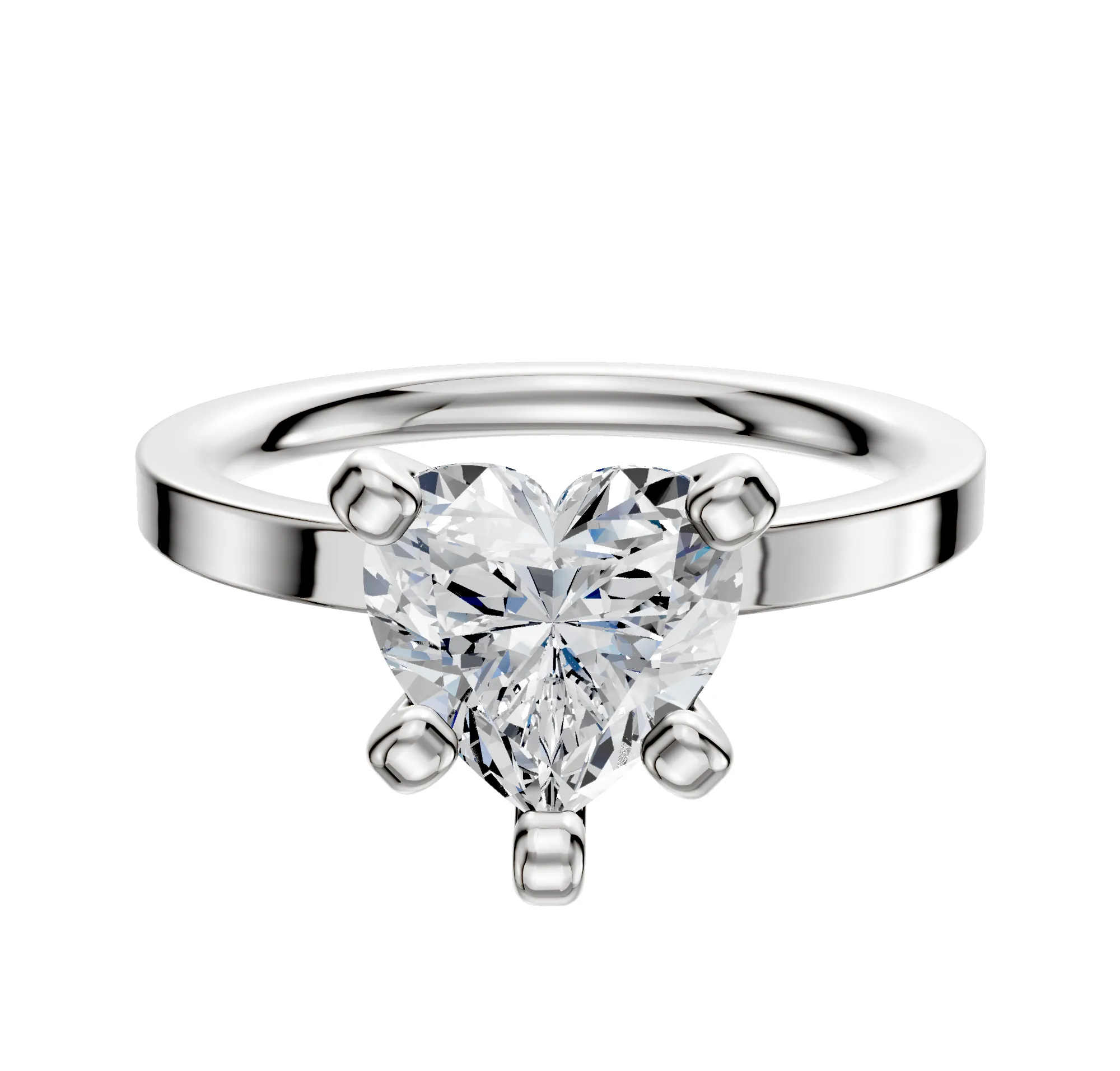 14K White Gold 4 Prong Classic Flat 2.0mm Engagement Ring sold by Promise By Effy