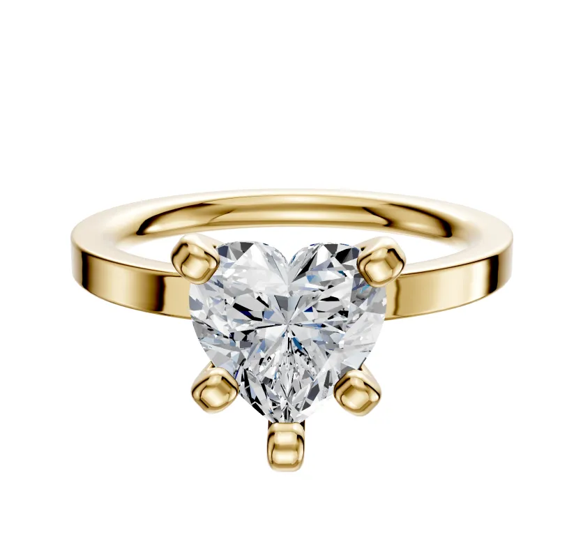 14K Yellow Gold 4 Prong Classic Flat 2.0mm Engagement Ring sold by Promise By Effy