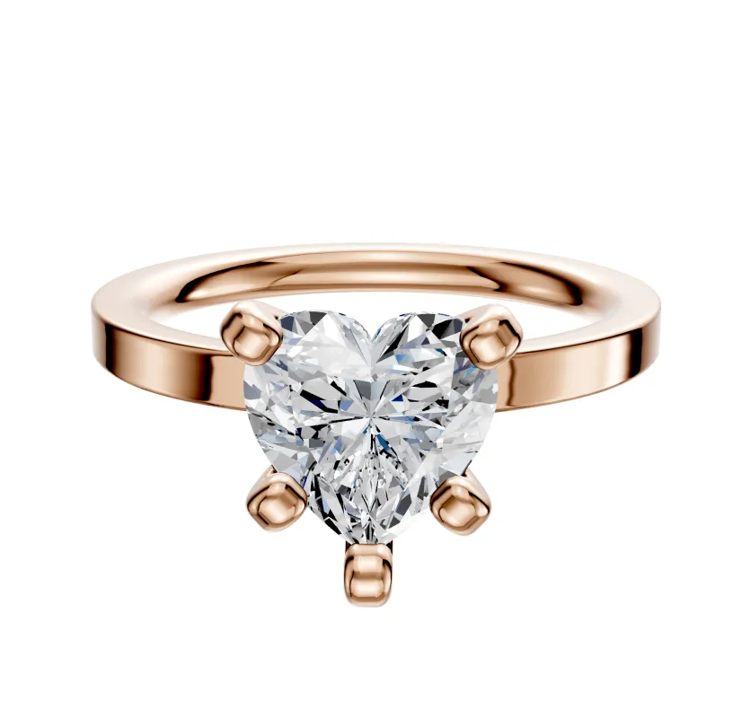 18K Rose Gold 4 Prong Classic Flat 2.0mm Engagement Ring sold by Promise By Effy
