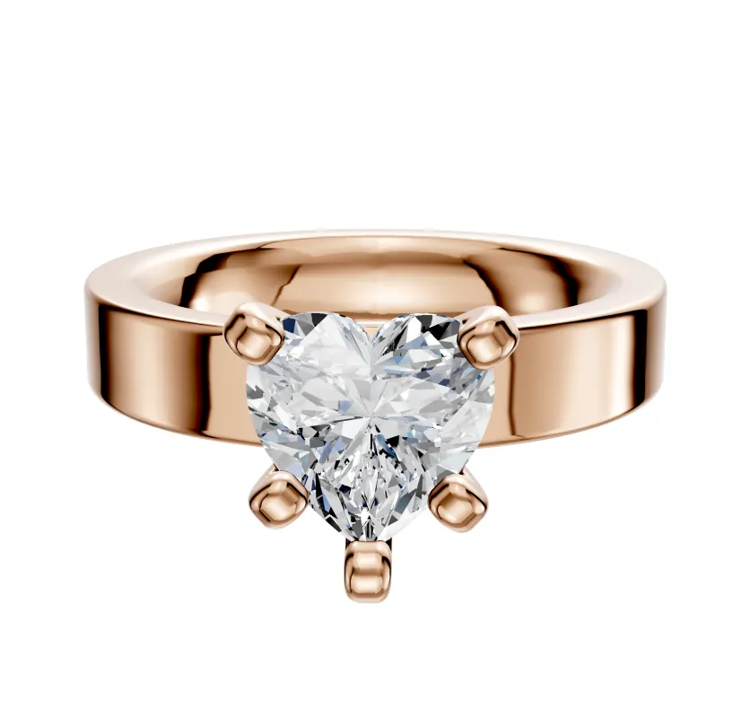 14K Rose Gold 4 Prong Classic Flat 4.0mm Engagement Ring sold by Promise By Effy