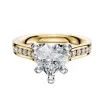 14K Two Tone 4 Prong Cathedral Flat 1-Row-Pave 2.5mm Engagement Ring sold by Promise By Effy