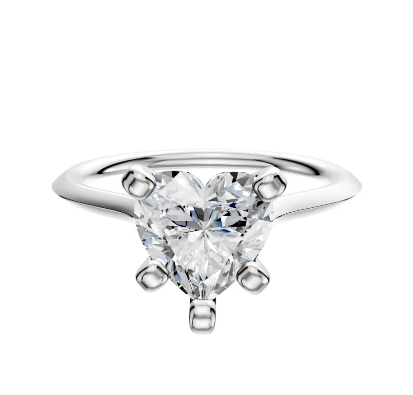 14K White Gold 4 Prong Cathedral Knife Edge 1.5mm Engagement Ring sold by Promise By Effy