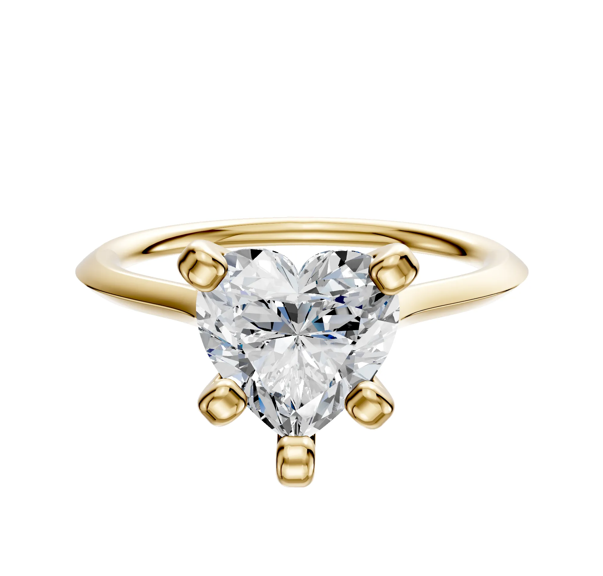 18K Yellow Gold 4 Prong Cathedral Knife Edge 1.5mm Engagement Ring sold by Promise By Effy