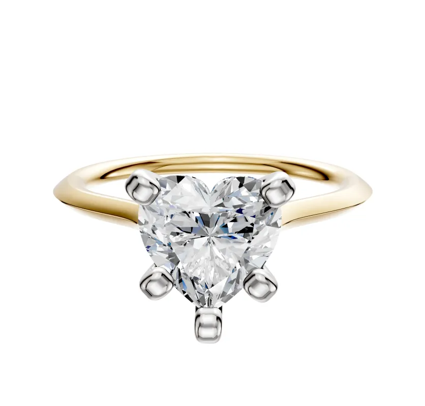 18K Two Tone 4 Prong Cathedral Knife Edge 1.5mm Engagement Ring sold by Promise By Effy