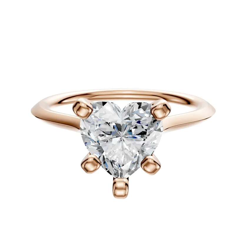 18K Rose Gold 4 Prong Cathedral Knife Edge 1.5mm Engagement Ring sold by Promise By Effy